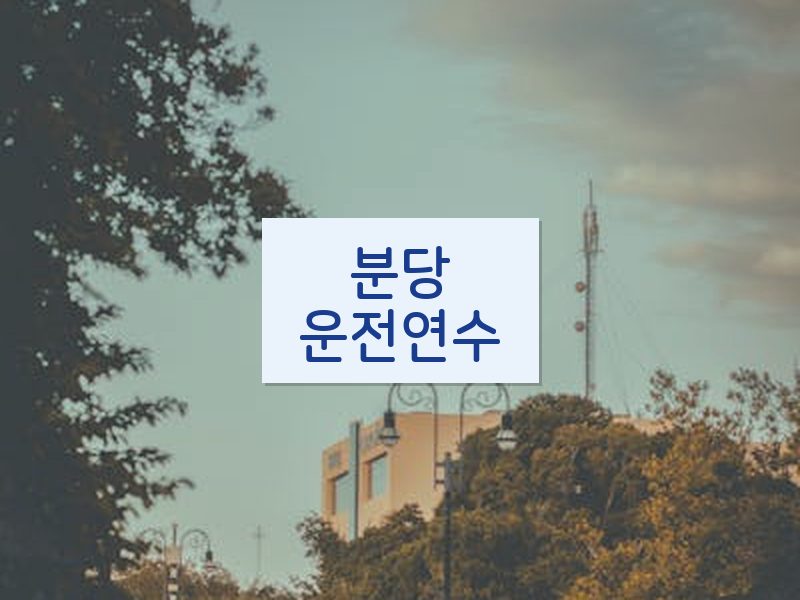 분당운전연수 후기