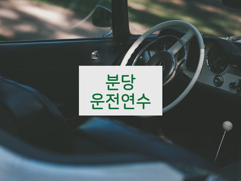 분당운전연수 후기