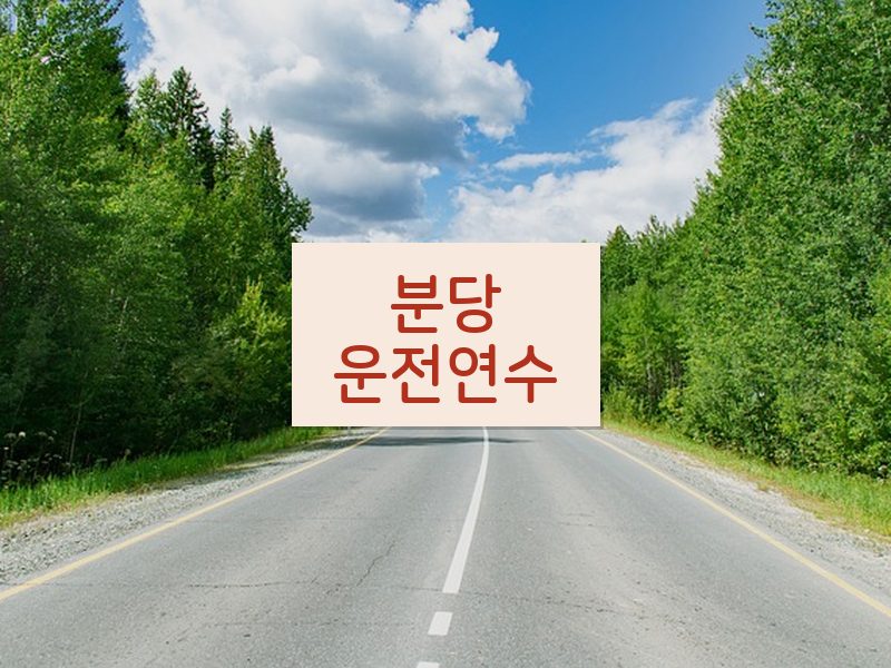 분당운전연수 후기
