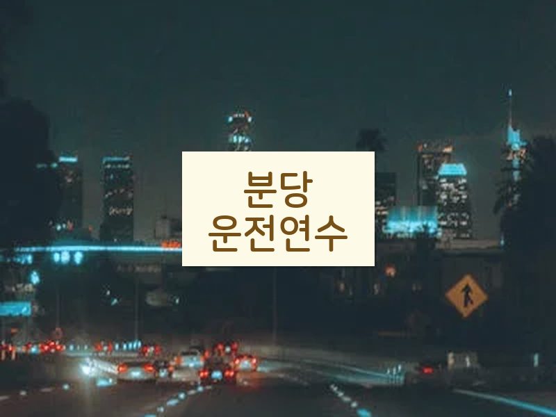 분당운전연수 후기