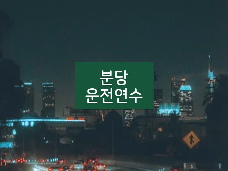 분당운전연수 후기