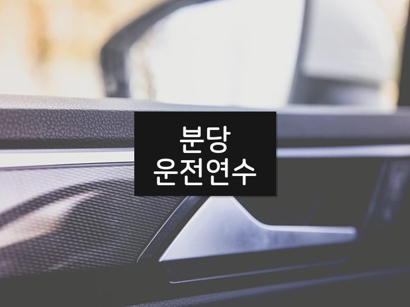 분당운전연수 후기