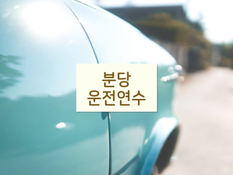 분당운전연수 후기