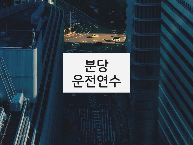 분당운전연수 후기