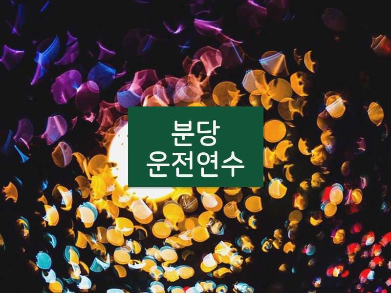 분당운전연수 후기