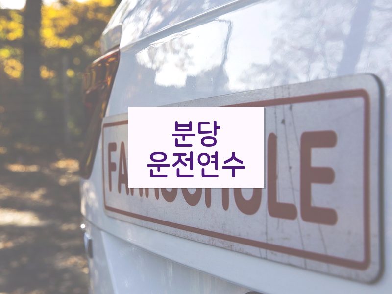 분당운전연수 후기