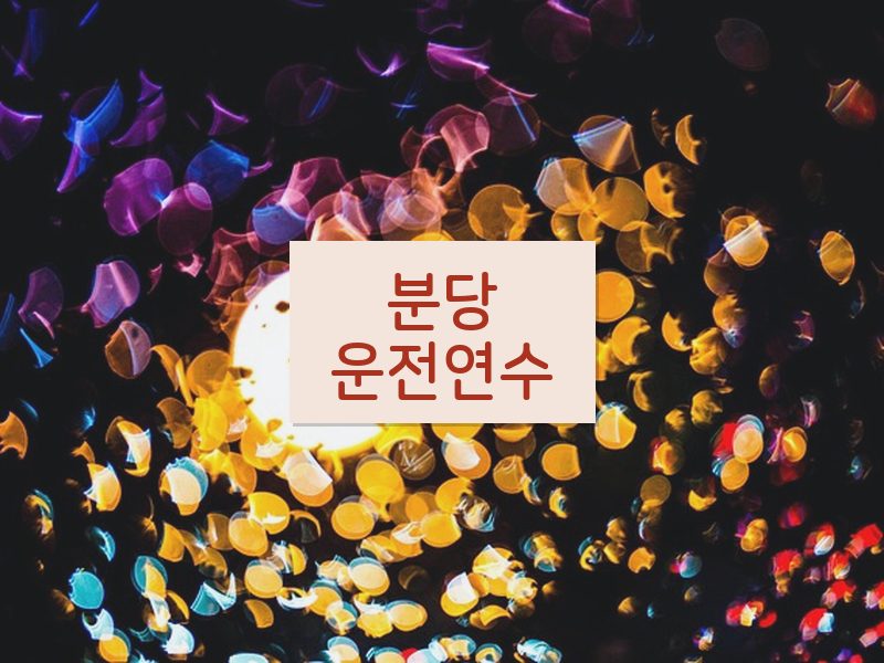 분당운전연수 후기