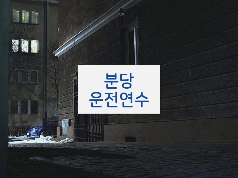 분당운전연수 후기