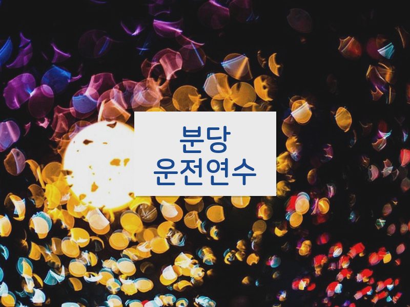 분당운전연수 후기