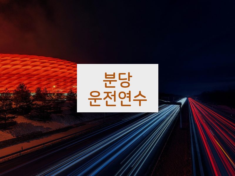 분당운전연수 후기