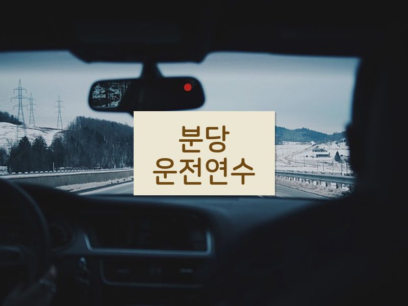 분당운전연수 후기